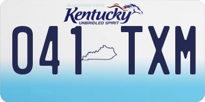 KY license plate 041TXM