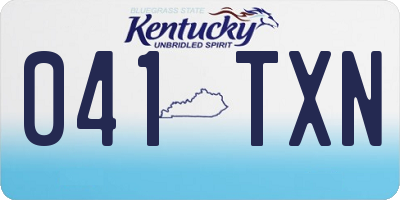 KY license plate 041TXN