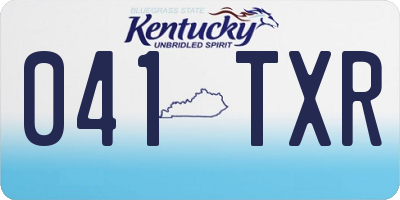 KY license plate 041TXR