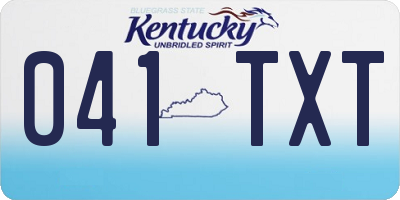 KY license plate 041TXT