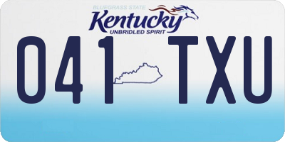 KY license plate 041TXU