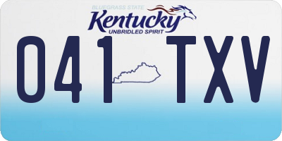 KY license plate 041TXV