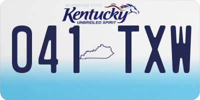 KY license plate 041TXW