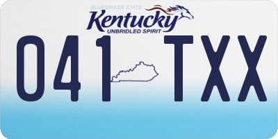 KY license plate 041TXX