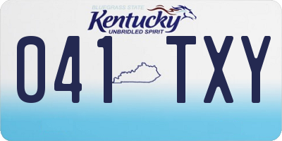 KY license plate 041TXY