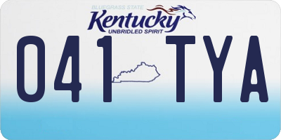 KY license plate 041TYA