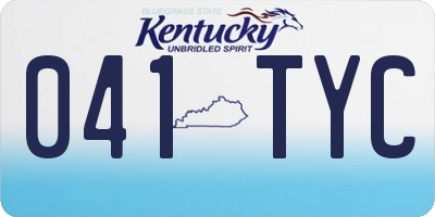 KY license plate 041TYC