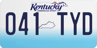 KY license plate 041TYD