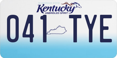 KY license plate 041TYE