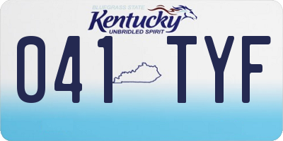 KY license plate 041TYF