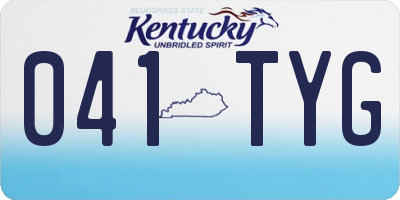 KY license plate 041TYG