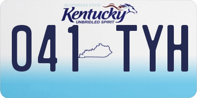 KY license plate 041TYH