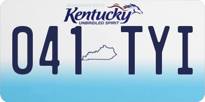 KY license plate 041TYI