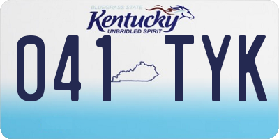 KY license plate 041TYK