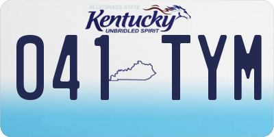 KY license plate 041TYM
