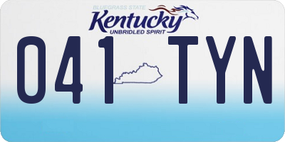 KY license plate 041TYN