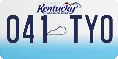 KY license plate 041TYO