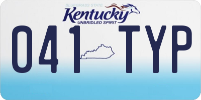 KY license plate 041TYP