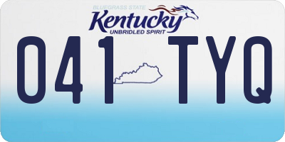 KY license plate 041TYQ