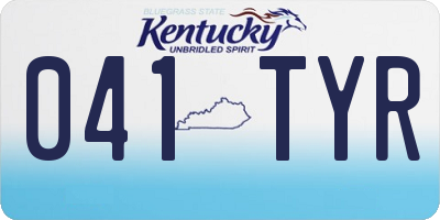 KY license plate 041TYR