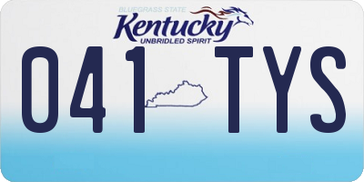 KY license plate 041TYS