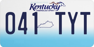 KY license plate 041TYT