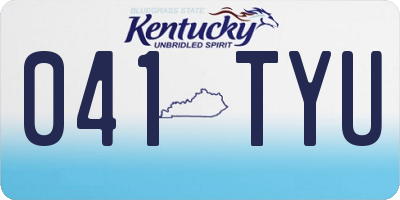 KY license plate 041TYU