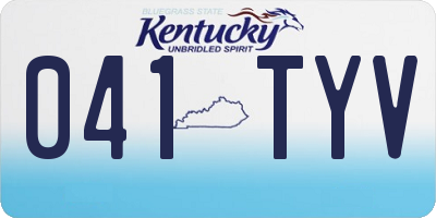 KY license plate 041TYV