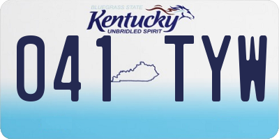 KY license plate 041TYW