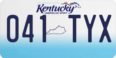 KY license plate 041TYX