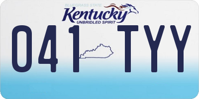 KY license plate 041TYY