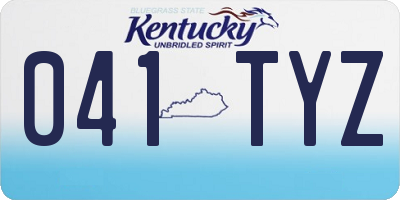 KY license plate 041TYZ