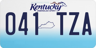 KY license plate 041TZA