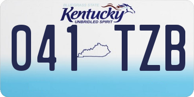 KY license plate 041TZB