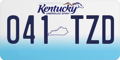KY license plate 041TZD