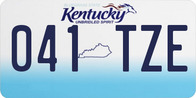 KY license plate 041TZE