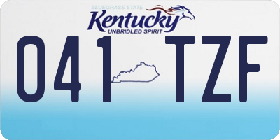 KY license plate 041TZF
