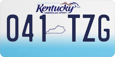 KY license plate 041TZG
