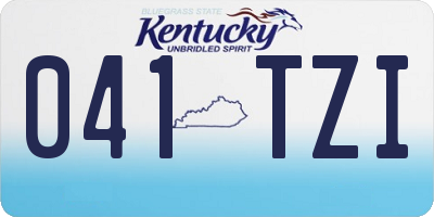 KY license plate 041TZI