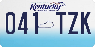 KY license plate 041TZK