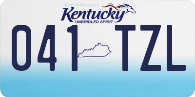 KY license plate 041TZL
