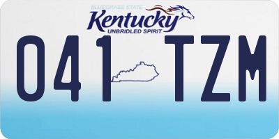 KY license plate 041TZM
