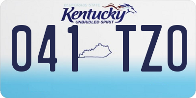 KY license plate 041TZO