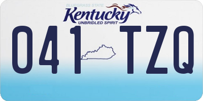 KY license plate 041TZQ