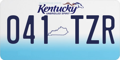 KY license plate 041TZR