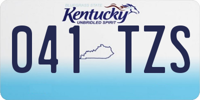 KY license plate 041TZS