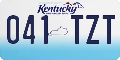 KY license plate 041TZT