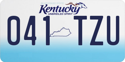 KY license plate 041TZU