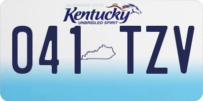 KY license plate 041TZV