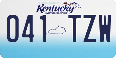 KY license plate 041TZW